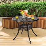 Tangkula 36-Inch Round Patio Dining Table