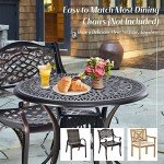 Tangkula 36-Inch Round Patio Dining Table