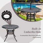 Tangkula 36-Inch Round Patio Dining Table