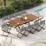 11-Piece Outdoor Dining Set with Foldable Chairs
