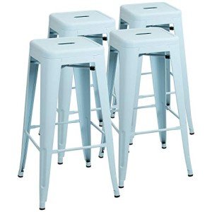 Furniwell 30" Stackable Metal Bar Stools Set of 4
