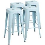 Furniwell 30" Stackable Metal Bar Stools Set of 4