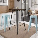 Furniwell 30" Stackable Metal Bar Stools Set of 4
