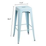 Furniwell 30" Stackable Metal Bar Stools Set of 4