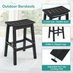 Homenjoy Set of 4 Outdoor Bar Stools, Black