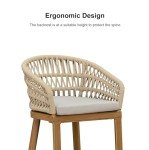 Purple Leaf Outdoor Rattan Counter Height Bar Stools 2-Pack