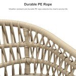 Purple Leaf Outdoor Rattan Counter Height Bar Stools 2-Pack