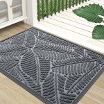 Colorxy Waterproof Non-Slip Outdoor Doormat, Grey