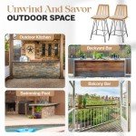 Set of 2 Rattan Counter Height Bar Stools