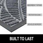 Colorxy Waterproof Non-Slip Outdoor Doormat, Grey