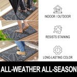Colorxy Waterproof Non-Slip Outdoor Doormat, Grey