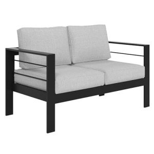 Modern Aluminum Loveseat with Water-Resistant Cushions
