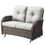 Belord Outdoor Wicker Glider Bench Loveseat - Brown
