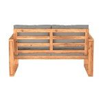 Walker Edison Sorrento Acacia Outdoor Loveseat with Cushions