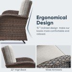 Belord Outdoor Wicker Glider Bench Loveseat - Brown