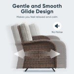 Belord Outdoor Wicker Glider Bench Loveseat - Brown