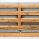 Walker Edison Sorrento Acacia Outdoor Loveseat with Cushions