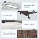 Belord Outdoor Wicker Glider Bench Loveseat - Brown