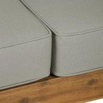 Walker Edison Sorrento Acacia Outdoor Loveseat with Cushions