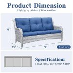 Belord 3-Seater Outdoor Wicker Sofa Set