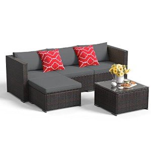 All-Weather Wicker Rattan Patio Sofa Set