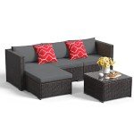 All-Weather Wicker Rattan Patio Sofa Set