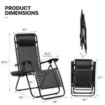 MoNiBloom Outdoor Folding Zero Gravity Lounge Chairs