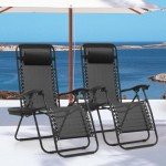 MoNiBloom Outdoor Folding Zero Gravity Lounge Chairs