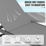 Aluminum Adjustable Chaise Lounge Chairs - Set of 2