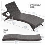 Set of 2 Outdoor Wicker Chaise Lounge Chairs