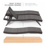 Set of 2 Outdoor Wicker Chaise Lounge Chairs