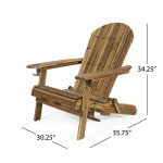Acacia Wood Folding Adirondack Chairs - Set of 2