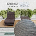 Set of 2 Outdoor Wicker Chaise Lounge Chairs