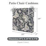 Waterproof Patio Chair Cushions with Ties - Set of 2