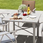 5-Piece Outdoor Wicker Dining Set with Umbrella Hole