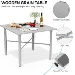 5-Piece Outdoor Wicker Dining Set with Umbrella Hole