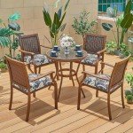 Waterproof Patio Chair Cushions with Ties - Set of 2