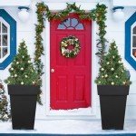 20" Black Set of 2 Tall Planters