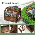 Wooden Garden Wagon Planter with Wheels