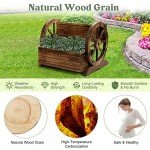 Wooden Garden Wagon Planter with Wheels