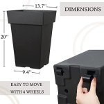 20" Black Set of 2 Tall Planters