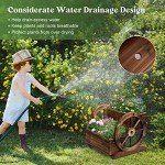 Wooden Garden Wagon Planter with Wheels