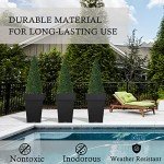 20" Black Set of 2 Tall Planters