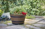 Whiskey Barrel Outdoor Planter with Drainage Hole