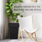 20" Black Set of 2 Tall Planters