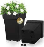 20" Black Set of 2 Tall Planters