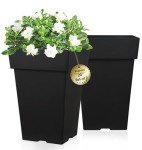20" Black Set of 2 Tall Planters