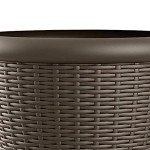 Suncast Willow 18” Decorative Wicker Planter Pots (4 Pack)