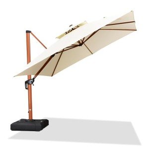 Purple Leaf 10ft Windproof Square Patio Umbrella