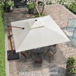 Purple Leaf 10ft Windproof Square Patio Umbrella
